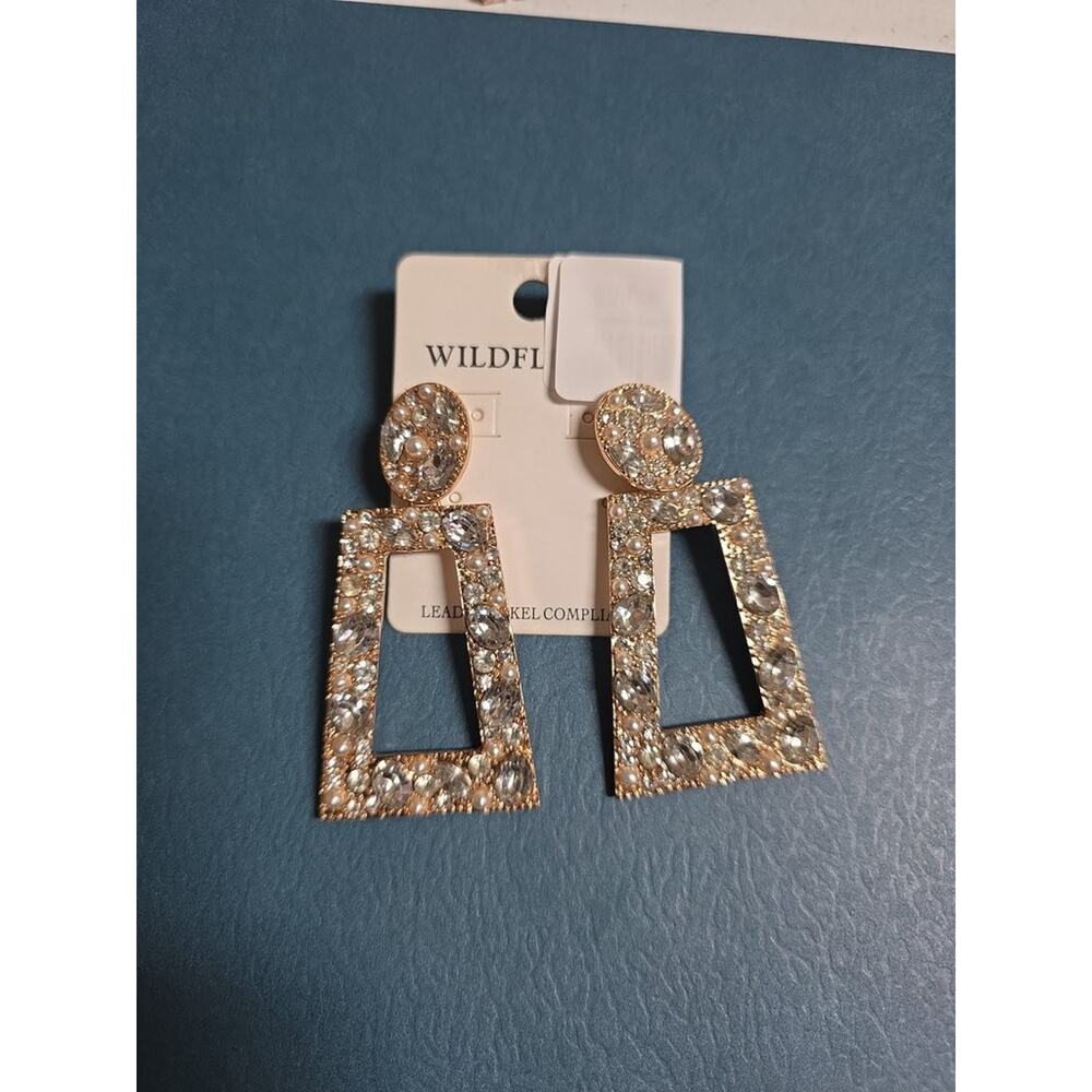 Wildflower Rhinestone Statement Earrings